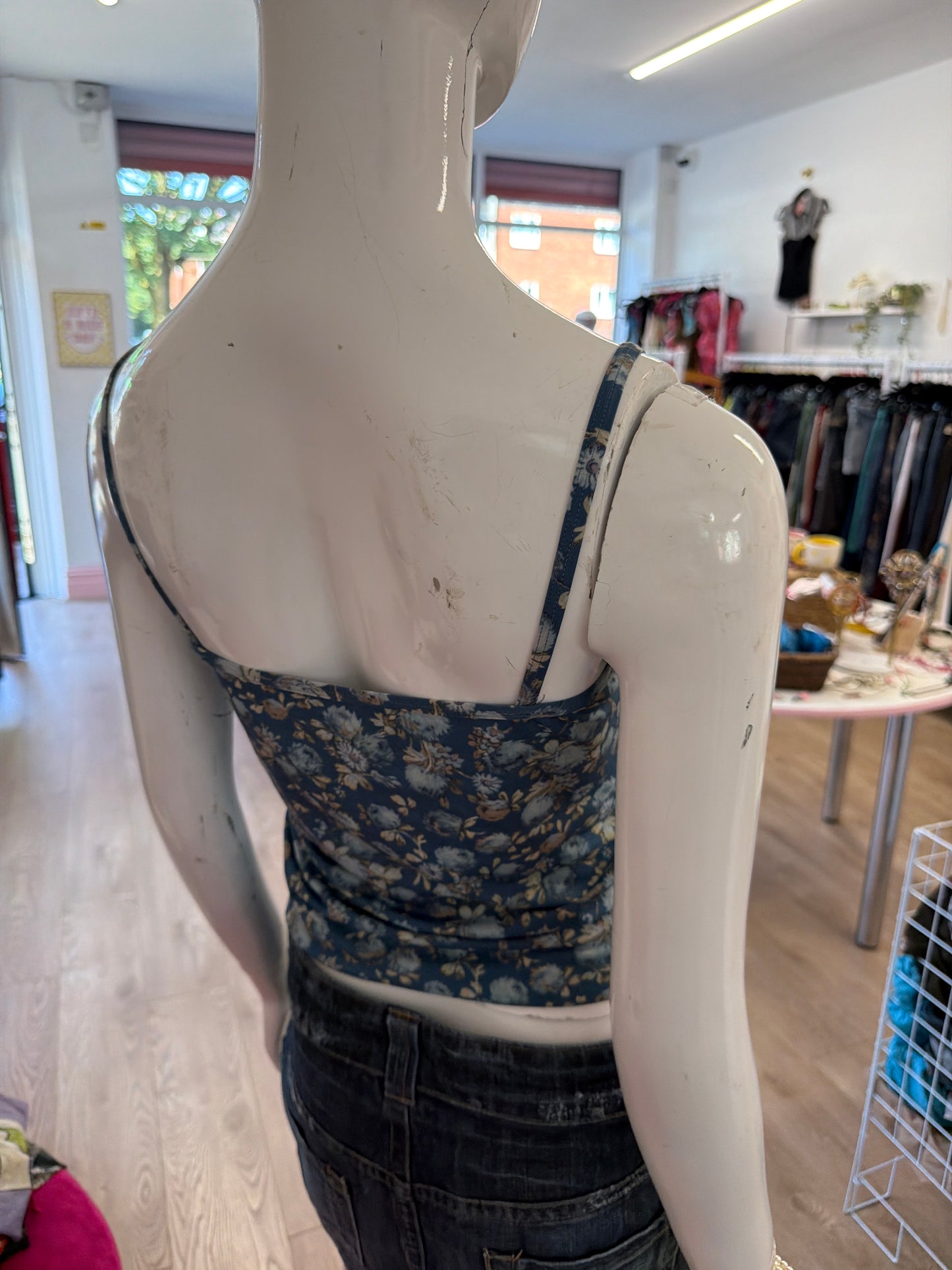 553 Blue floral cami top