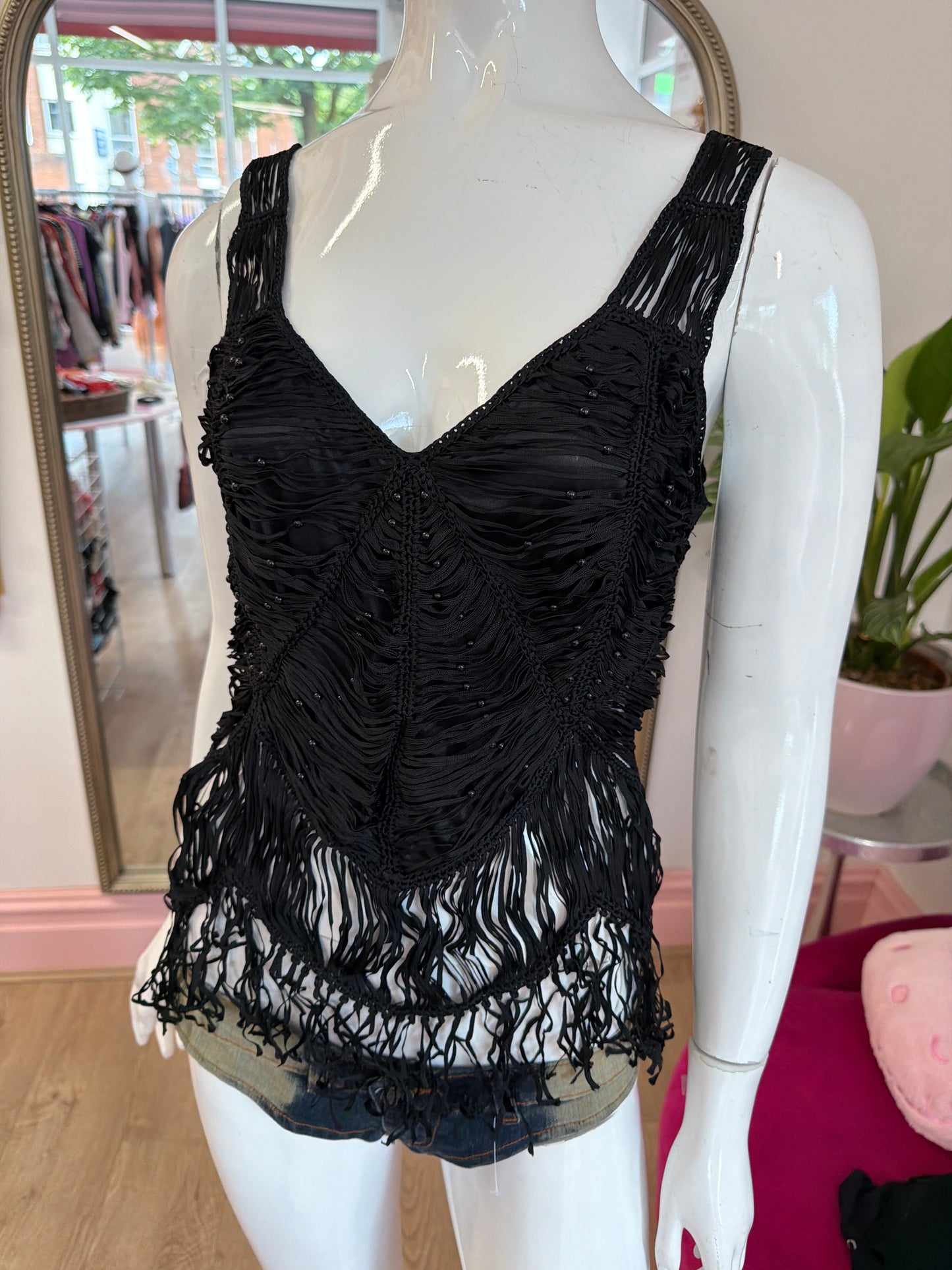 496 Black knit top