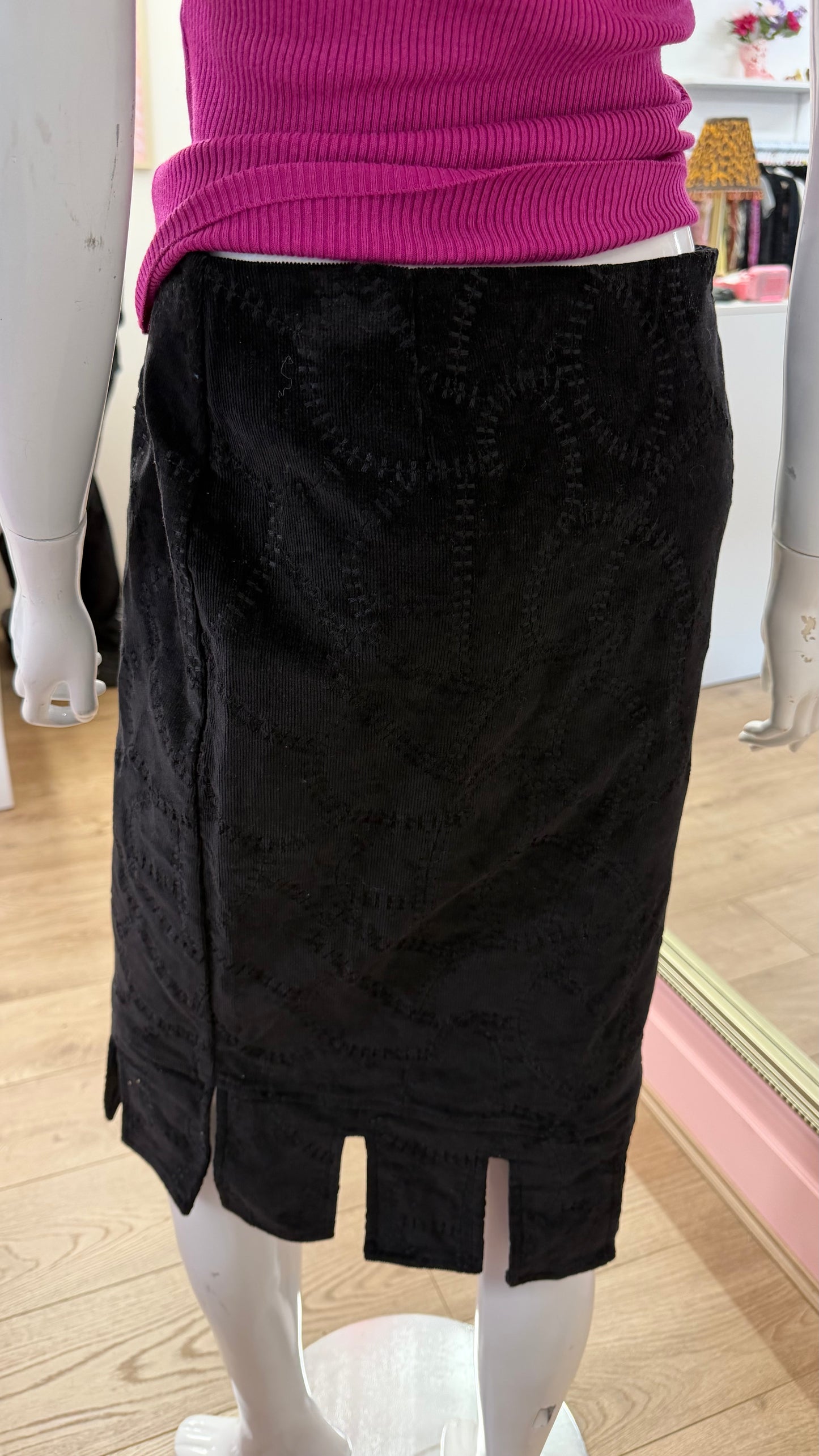 178 Black courdoy skirt