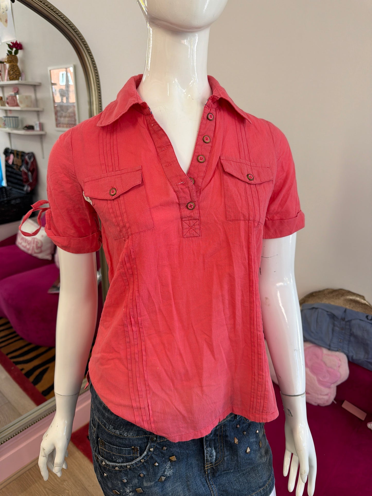 568 coral billabong shirt