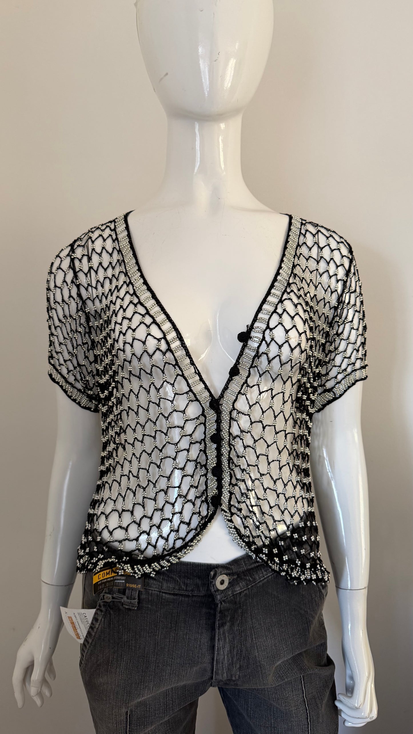 36 Beaded net top