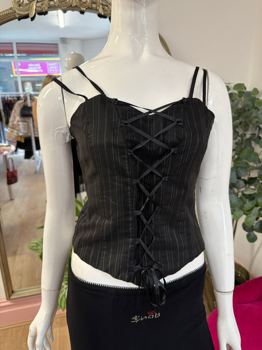 474 pinstripe corset top
