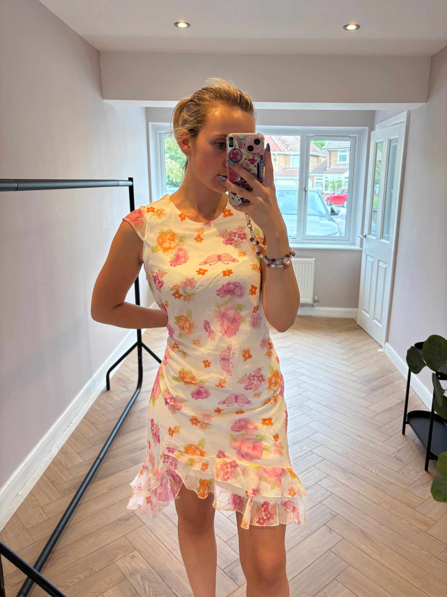 White floral dress
