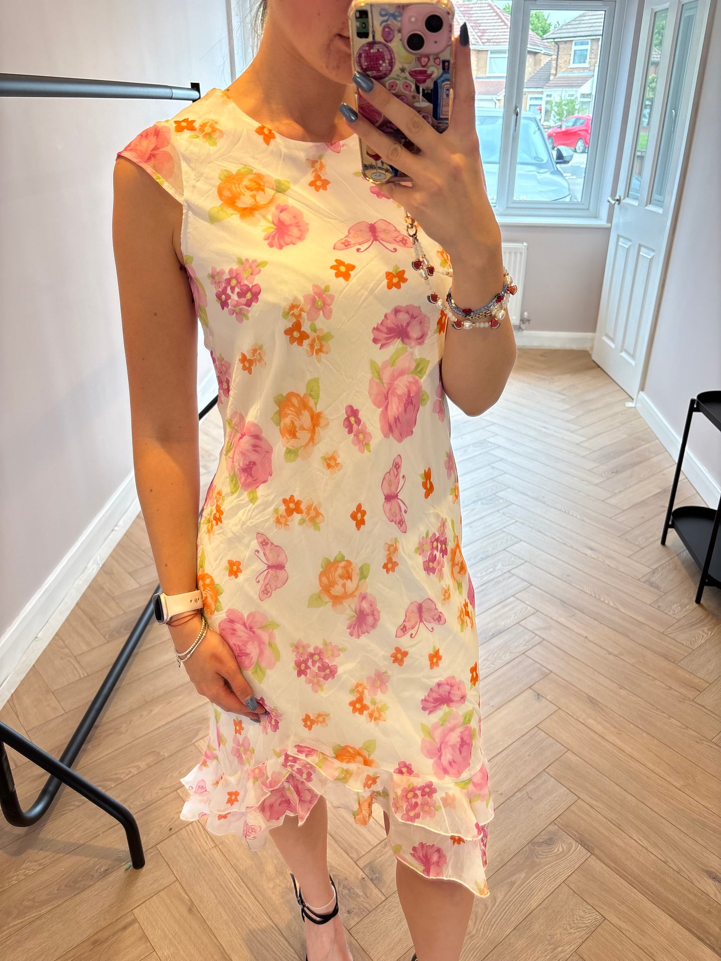 White floral dress