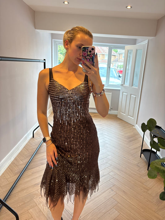 Brown Sequin Dress